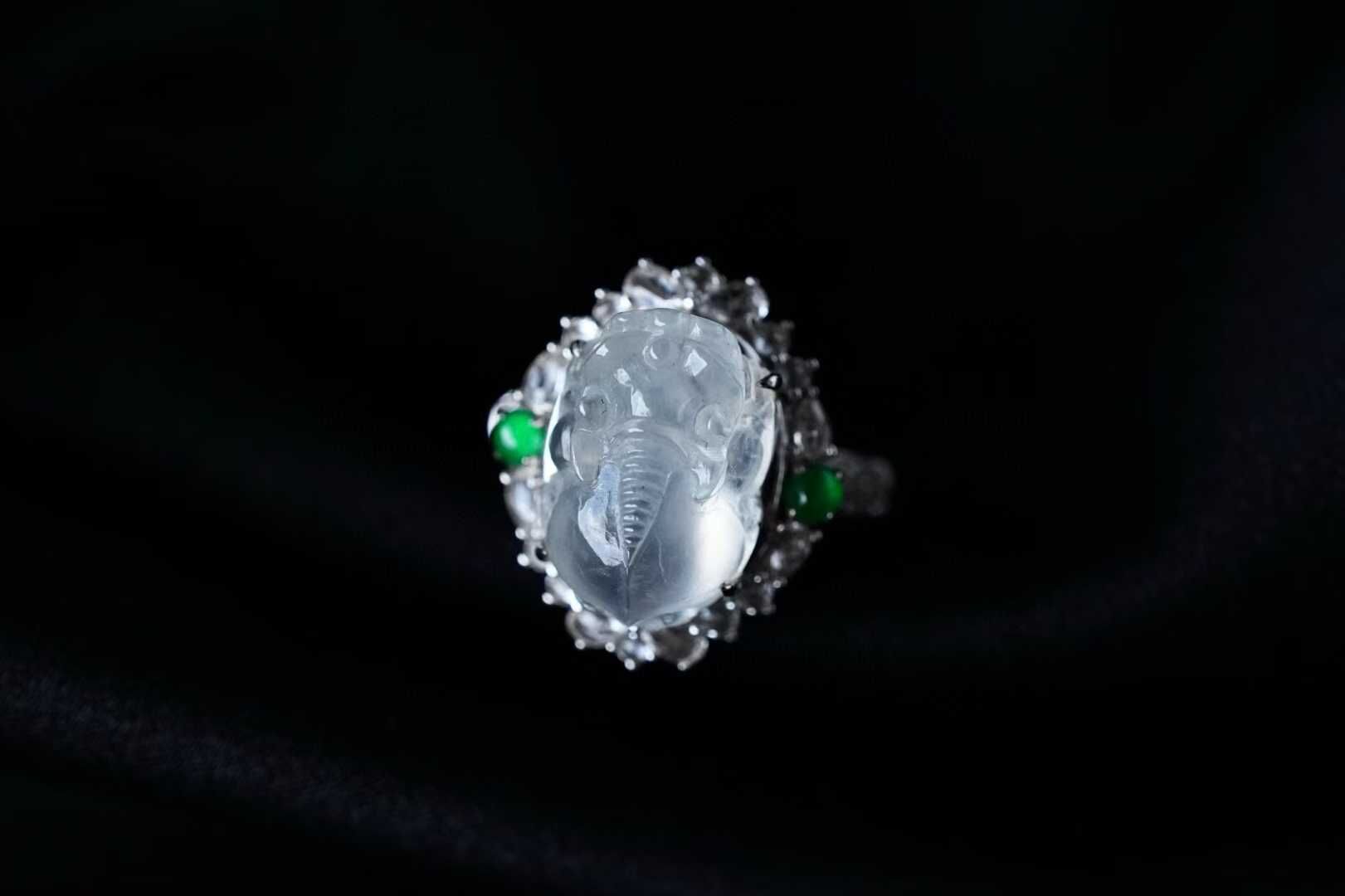 翡翠貔貅戒指,天然翡翠A玉, 緬甸玉, Jade, Jadeite