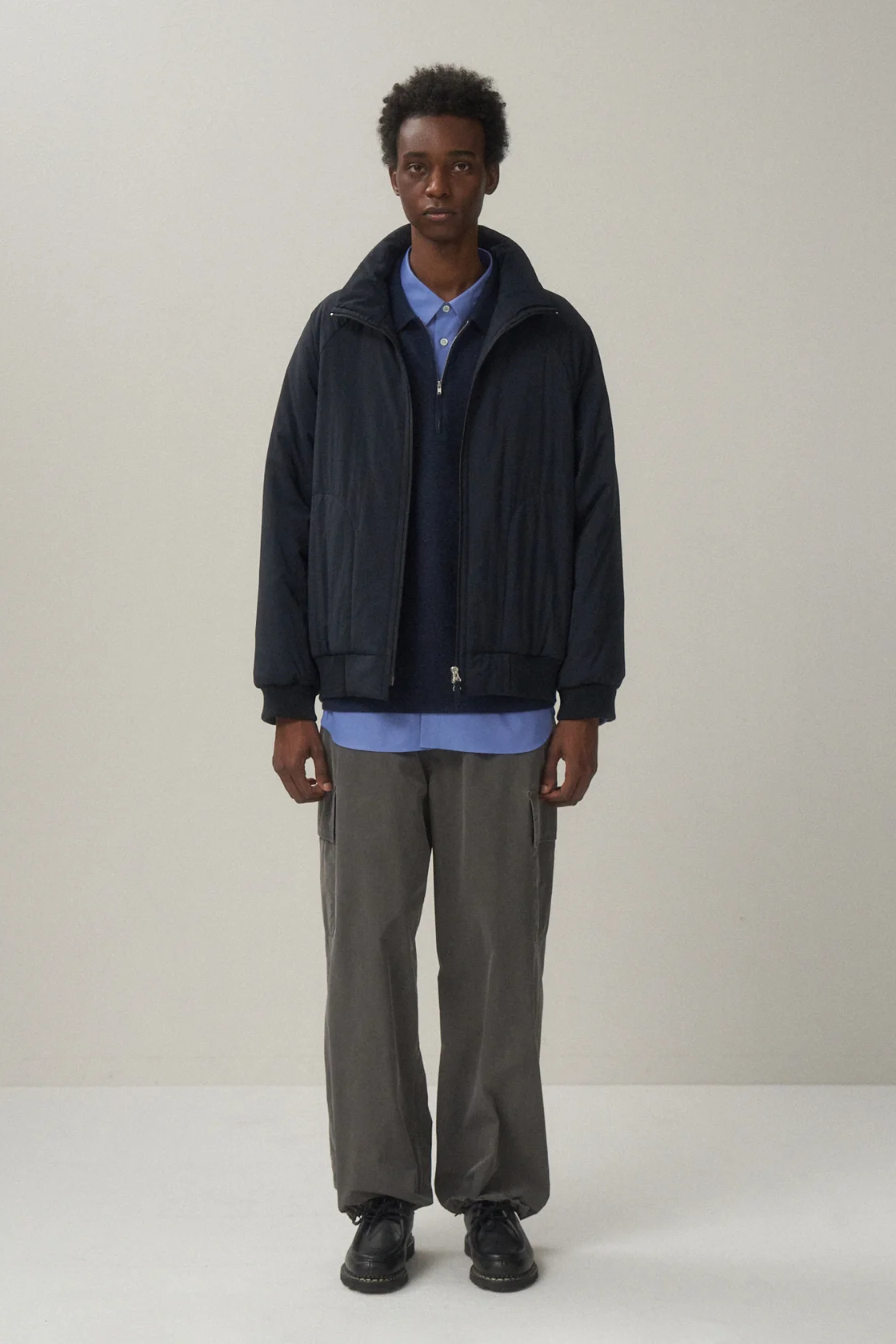 ATON MAT AIRY NYLON WOOL PADDED STAND JACKET