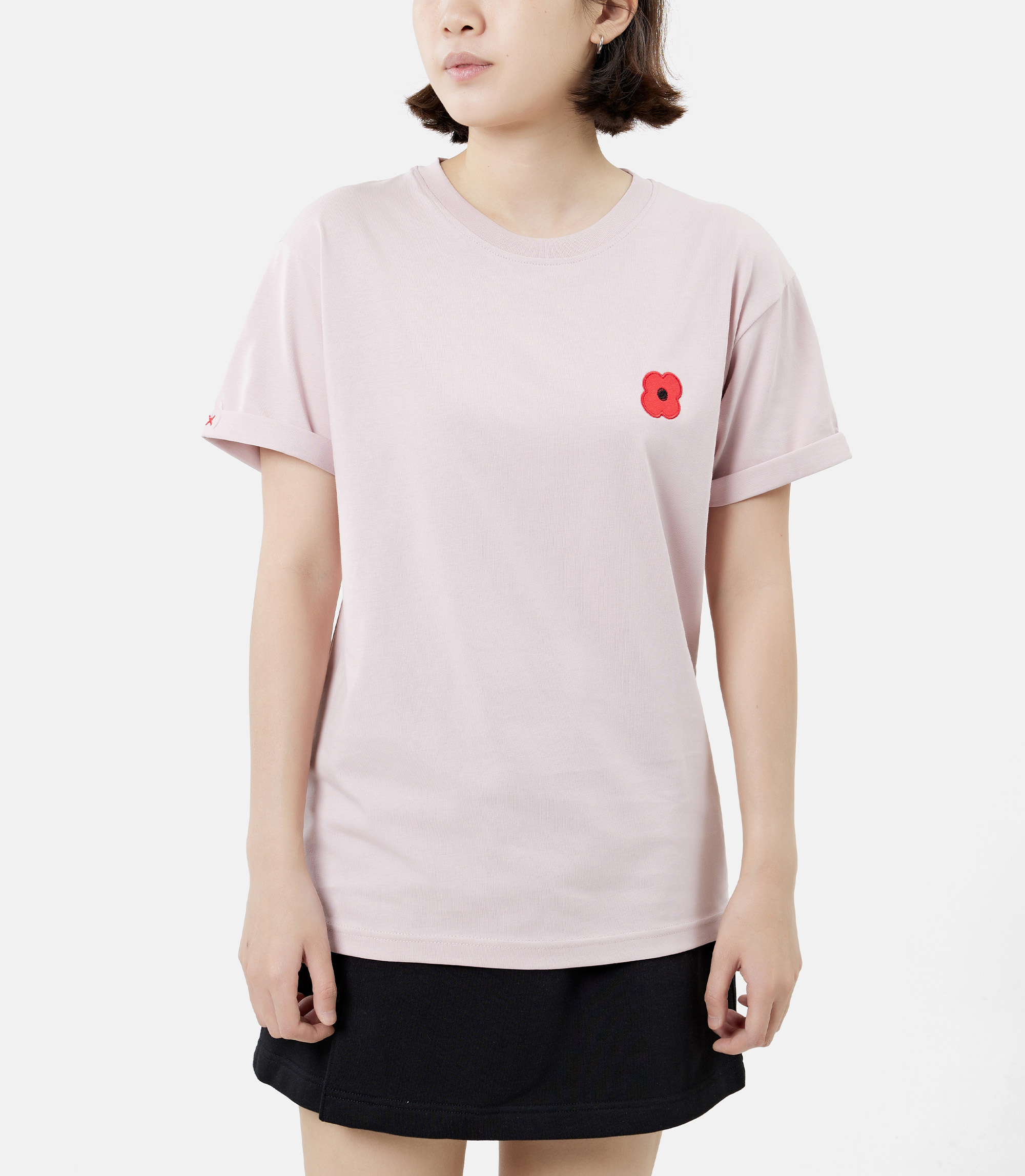 Monsieur Coquelicot 經典罌粟花純棉短袖T恤 (粉紅)