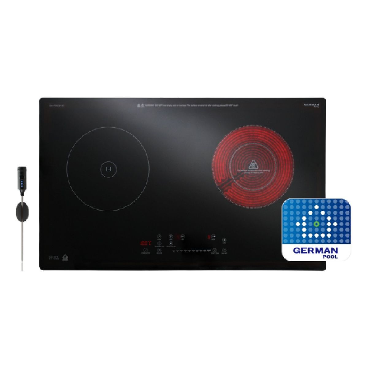 德國寶 German Pool   GIH-PD50B-SC‧座檯‧嵌入式‧WiFi智能 2合1雙頭電磁爐+電陶爐‧無線溫度探針‧香港行貨,原廠1年保養‧