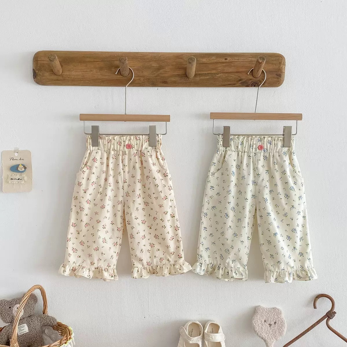 兩色花邊碎花褲