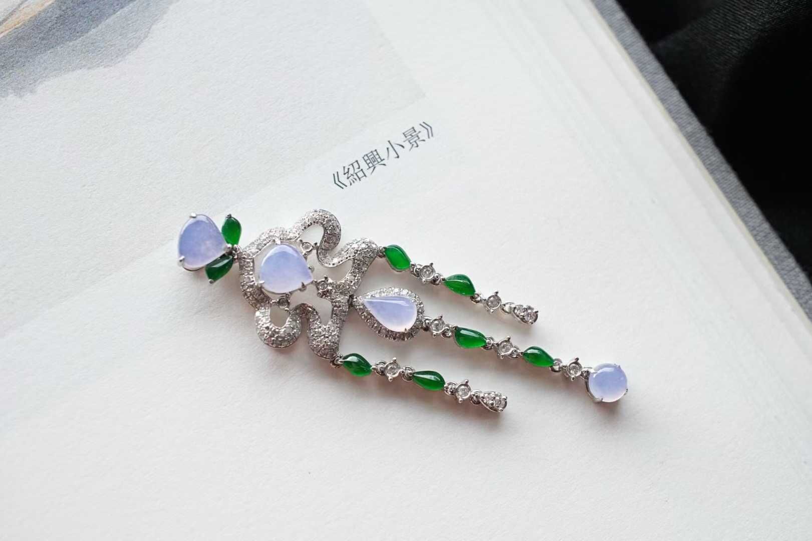 99813 翡翠設計款冰紫羅蘭吊墜