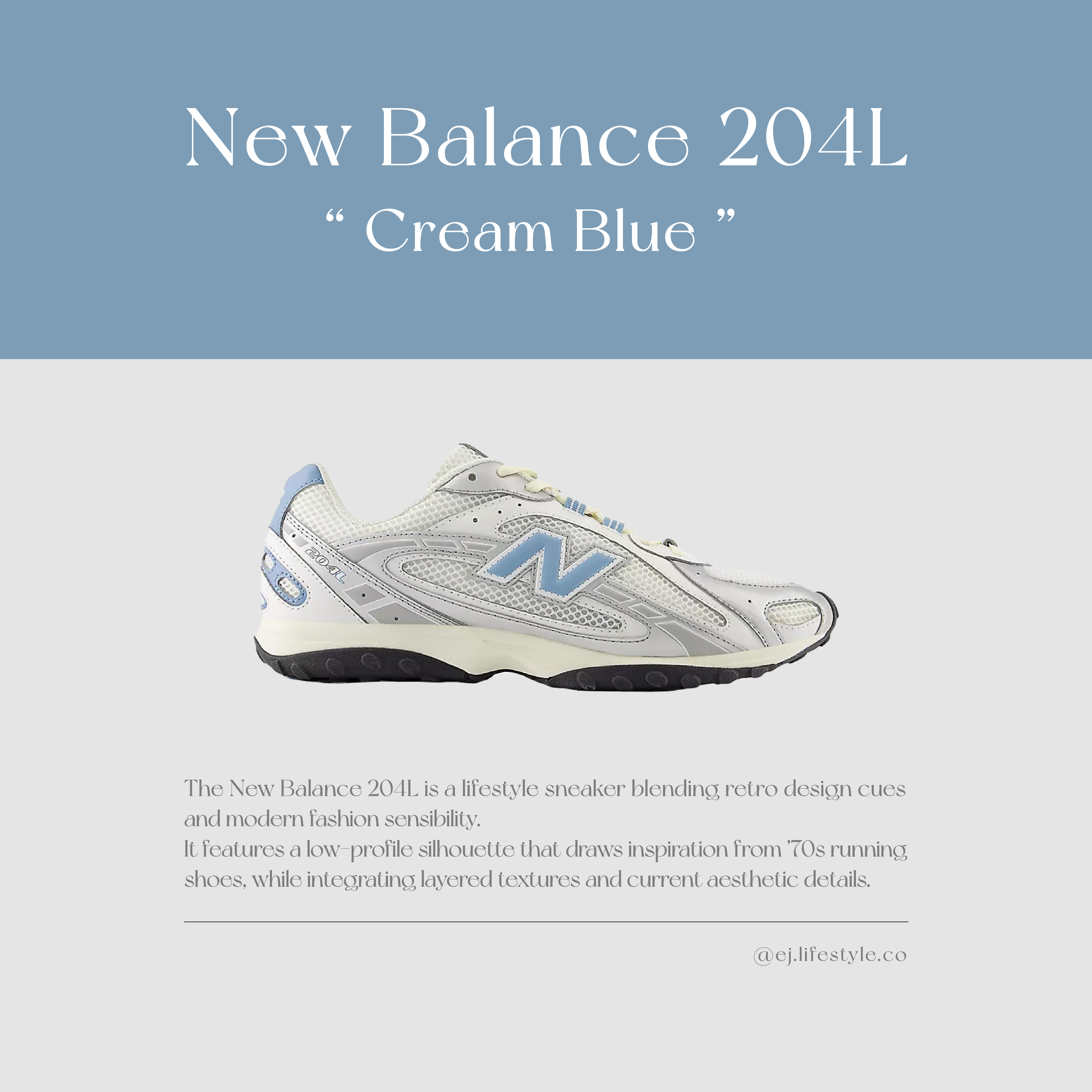 NEW BALANCE 204L NB 奶油水藍 米白 白銀 銀灰 德訓鞋 薄底鞋 張員瑛同款 男女鞋 U204LSWC / 調貨