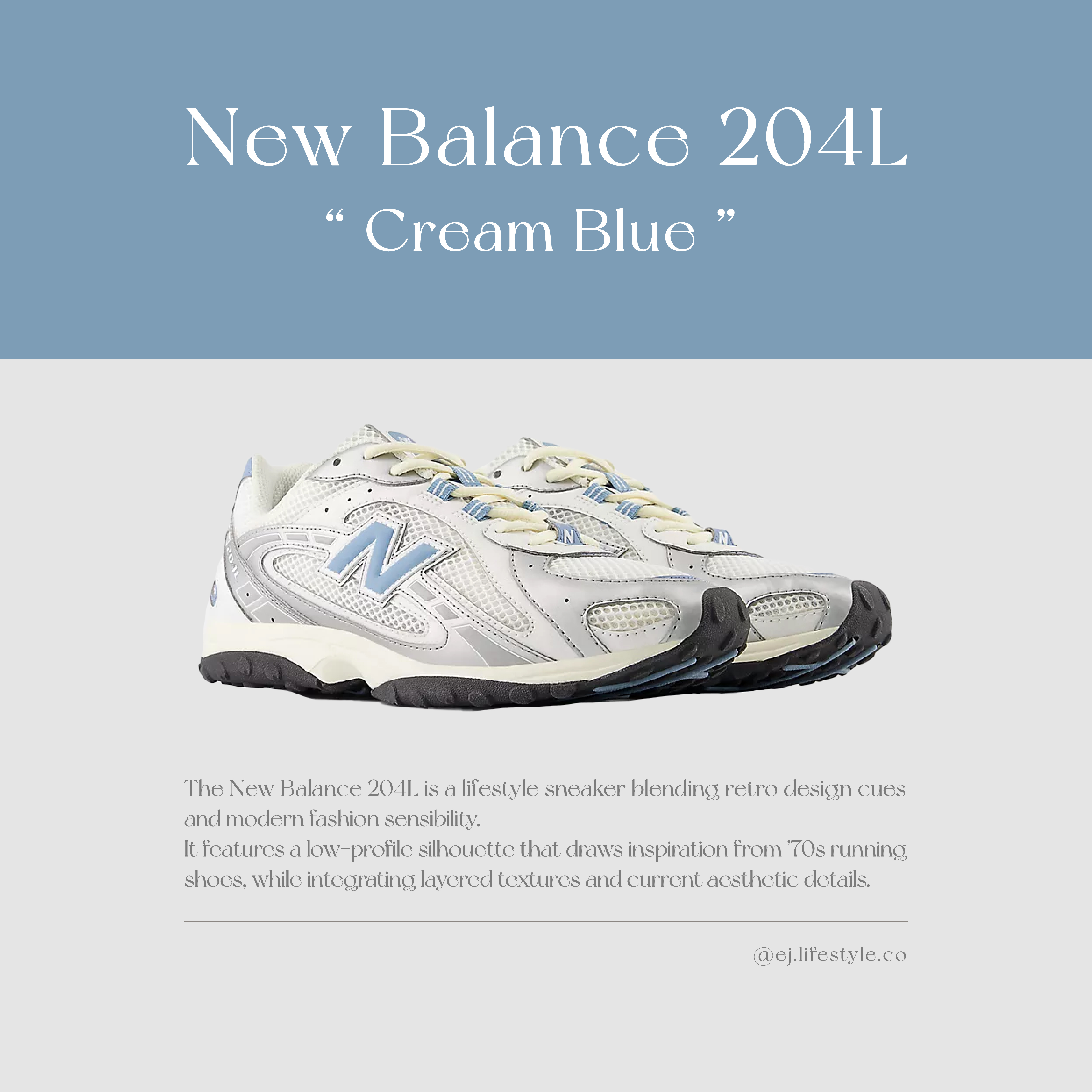 NEW BALANCE 204L NB 奶油水藍 米白 白銀 銀灰 德訓鞋 薄底鞋 張員瑛同款 男女鞋 U204LSWC / 調貨
