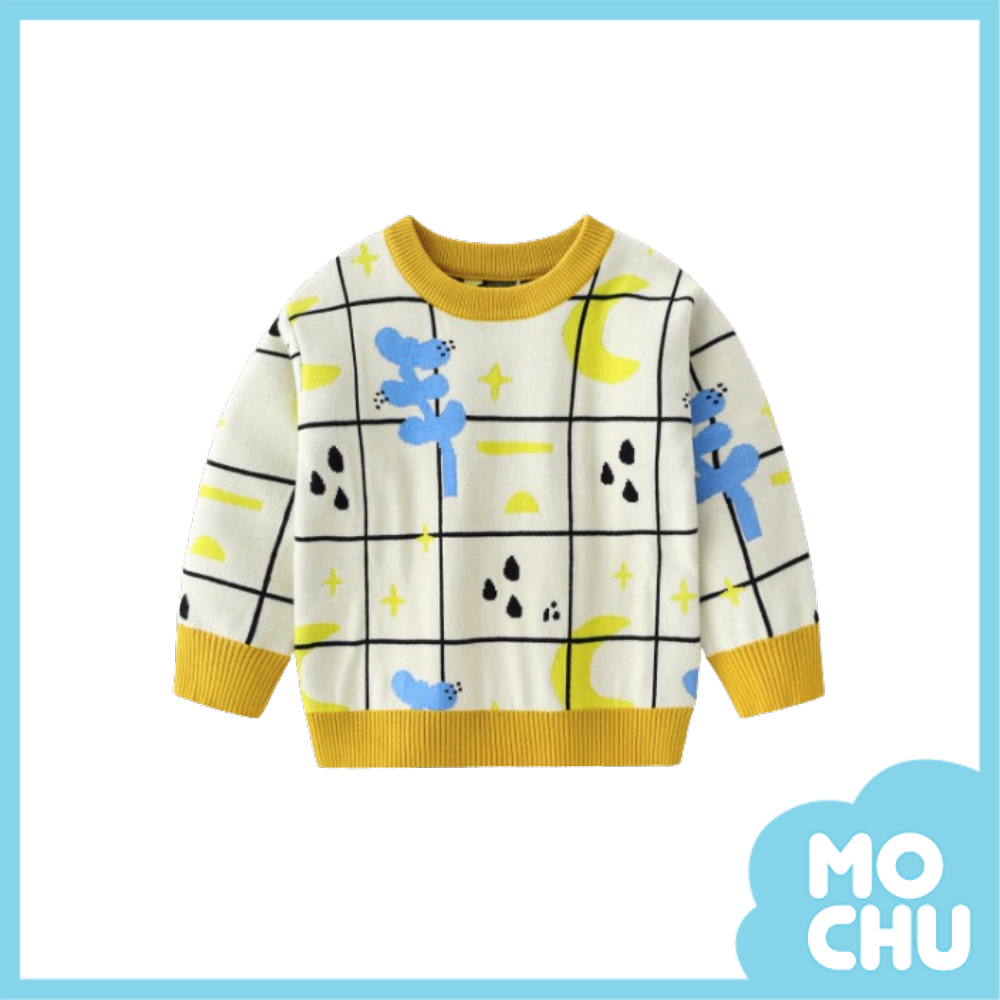 星月格子針織上衣