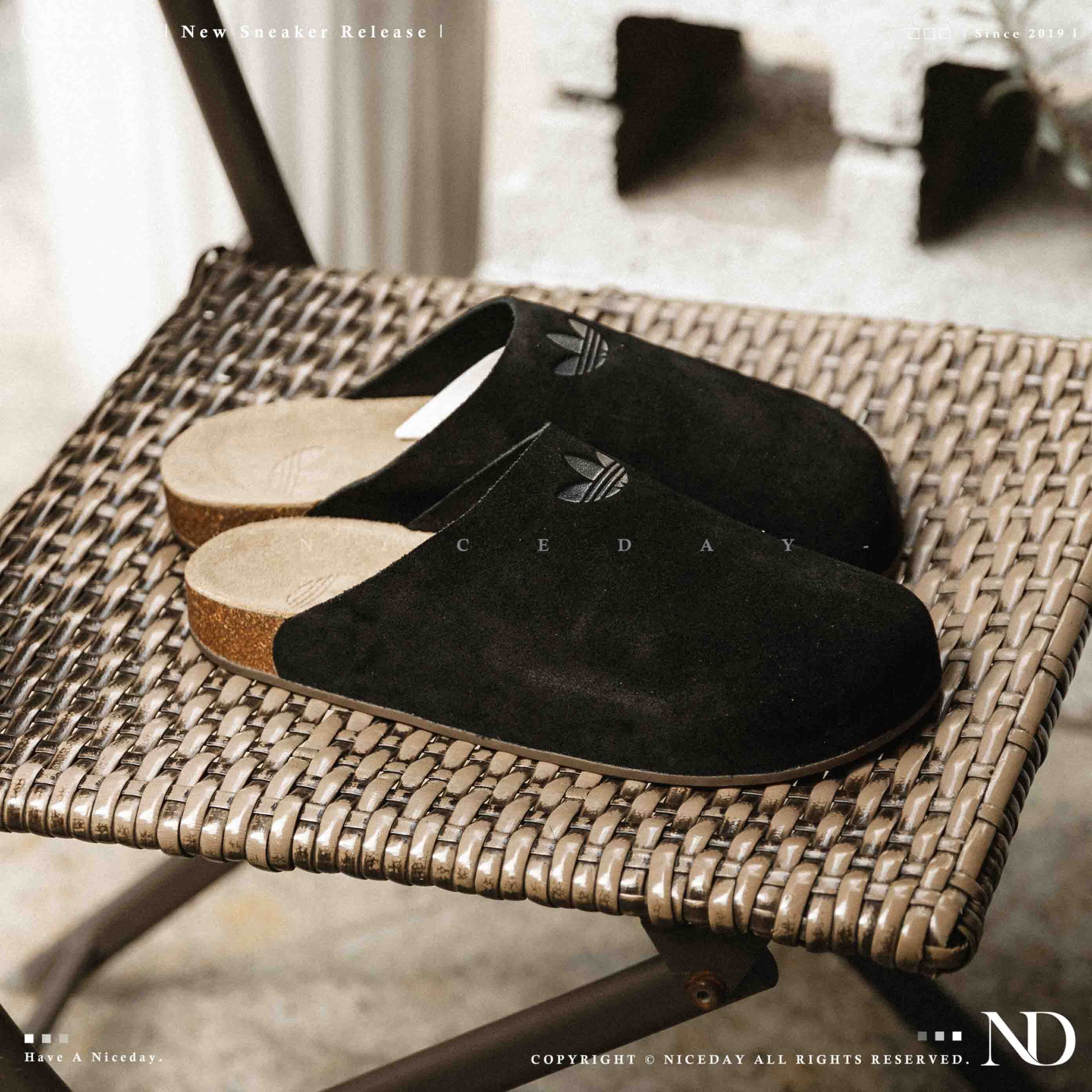 NICEDAY 代購 ADIDAS ORIGINALS ADIMULE 黑 麂皮 穆勒 半拖鞋 勃肯 懶人鞋 JQ4367