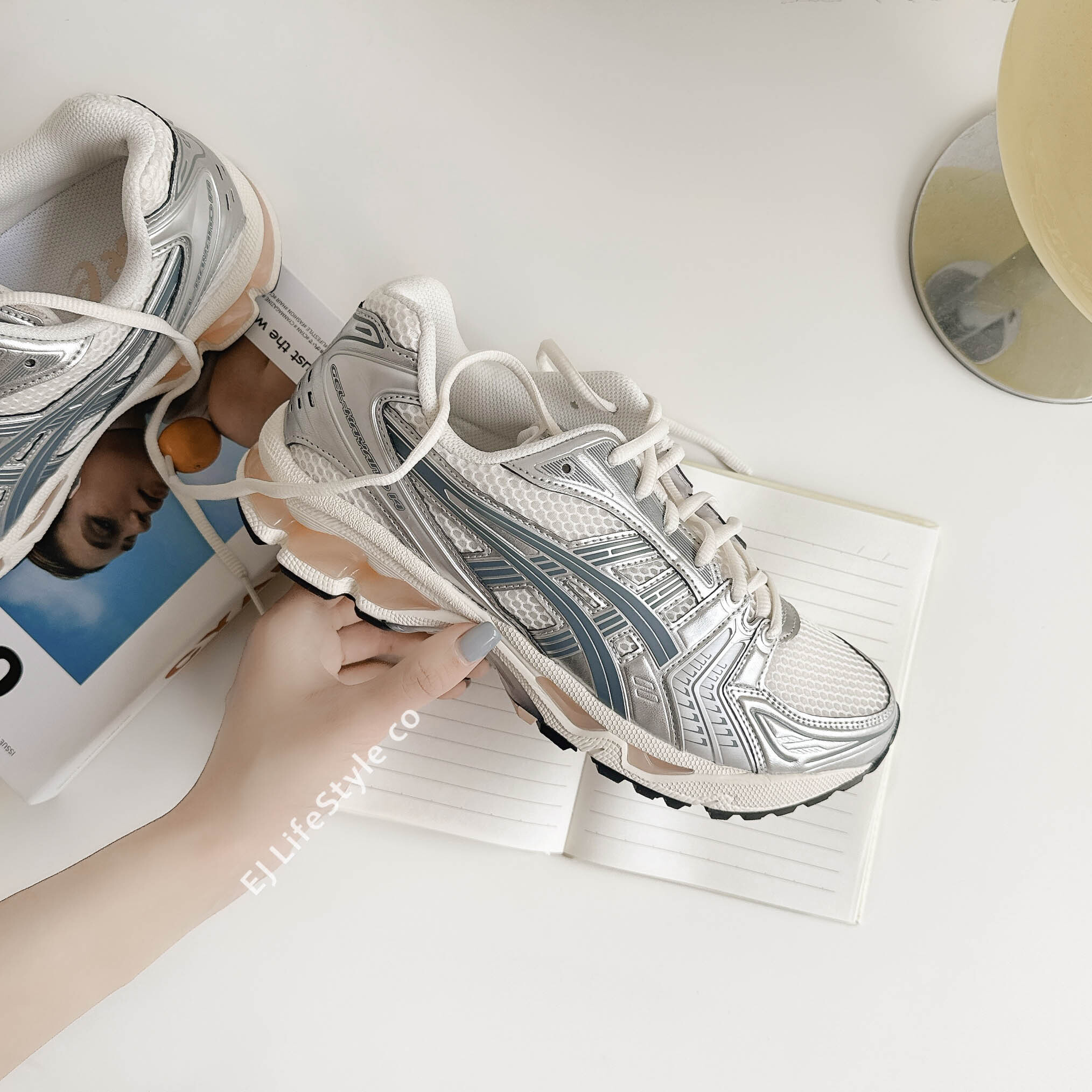 ASICS GEL-KAYANO 14 奶橘灰綠 奶油白 灰銀 藍綠 男女鞋 1203A537-109 / 現貨