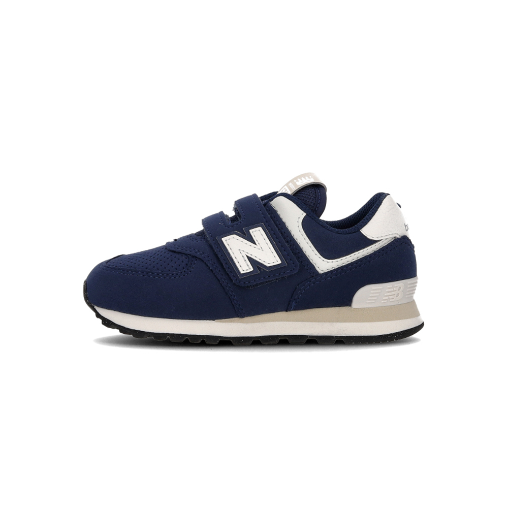 New Balance NB 574 中童 童鞋 藍白色 寬楦 魔鬼氈 經典 麂皮 小朋友 休閒鞋 PV574BCE