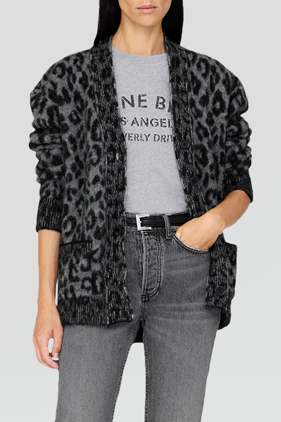 Anine Bing｜BANKS 豹紋開襟寬鬆針織外套