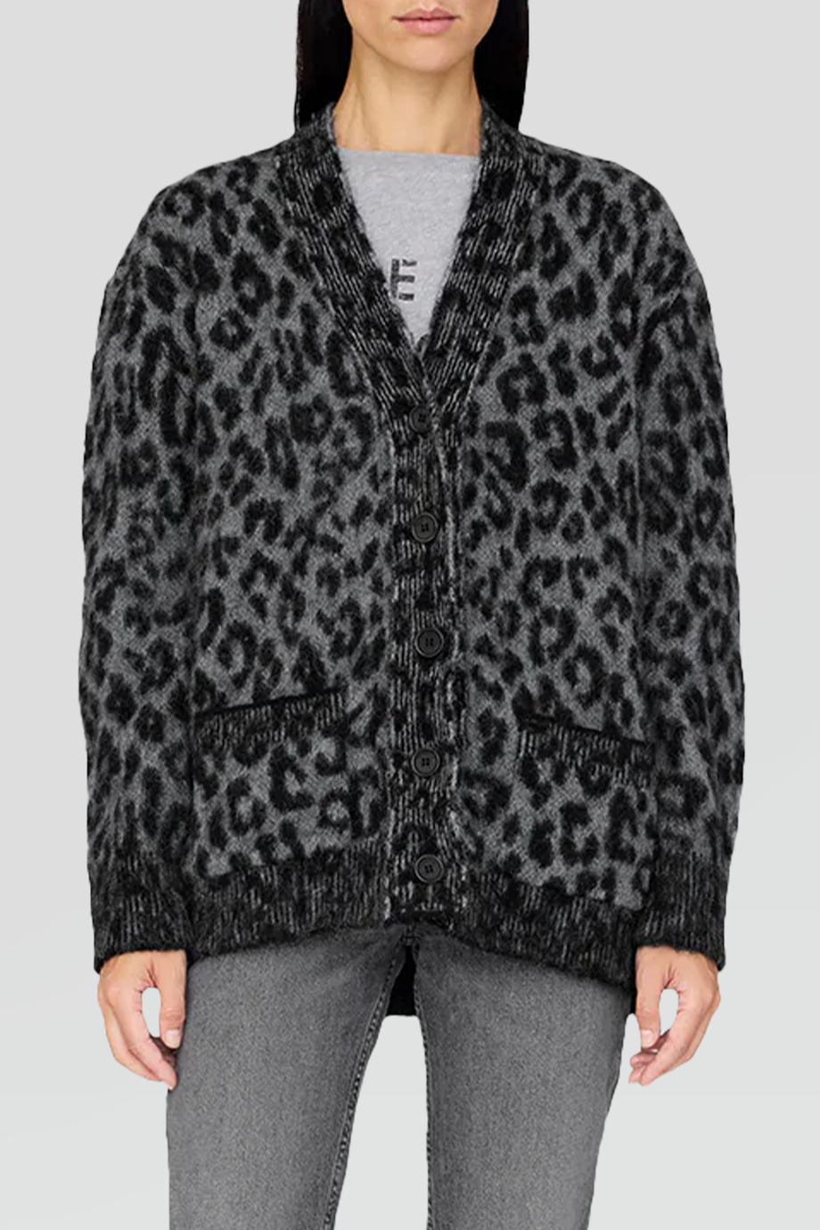 Anine Bing｜BANKS 豹紋開襟寬鬆針織外套