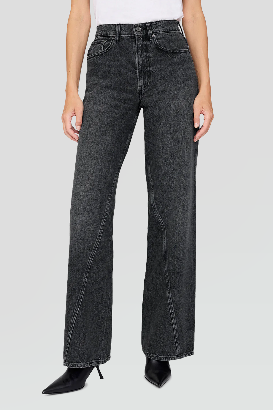 Anine Bing｜BRIE 高腰弧形縫線牛仔寬褲