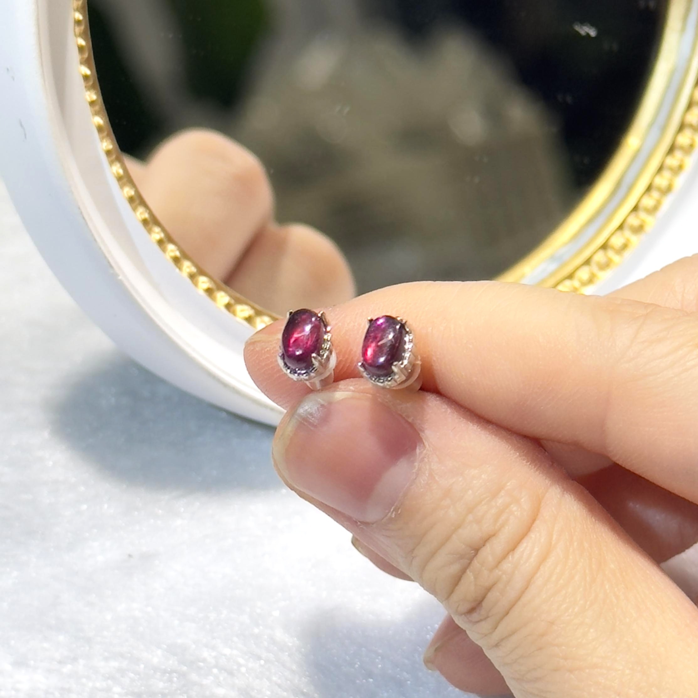 石榴石耳環 #CA0011