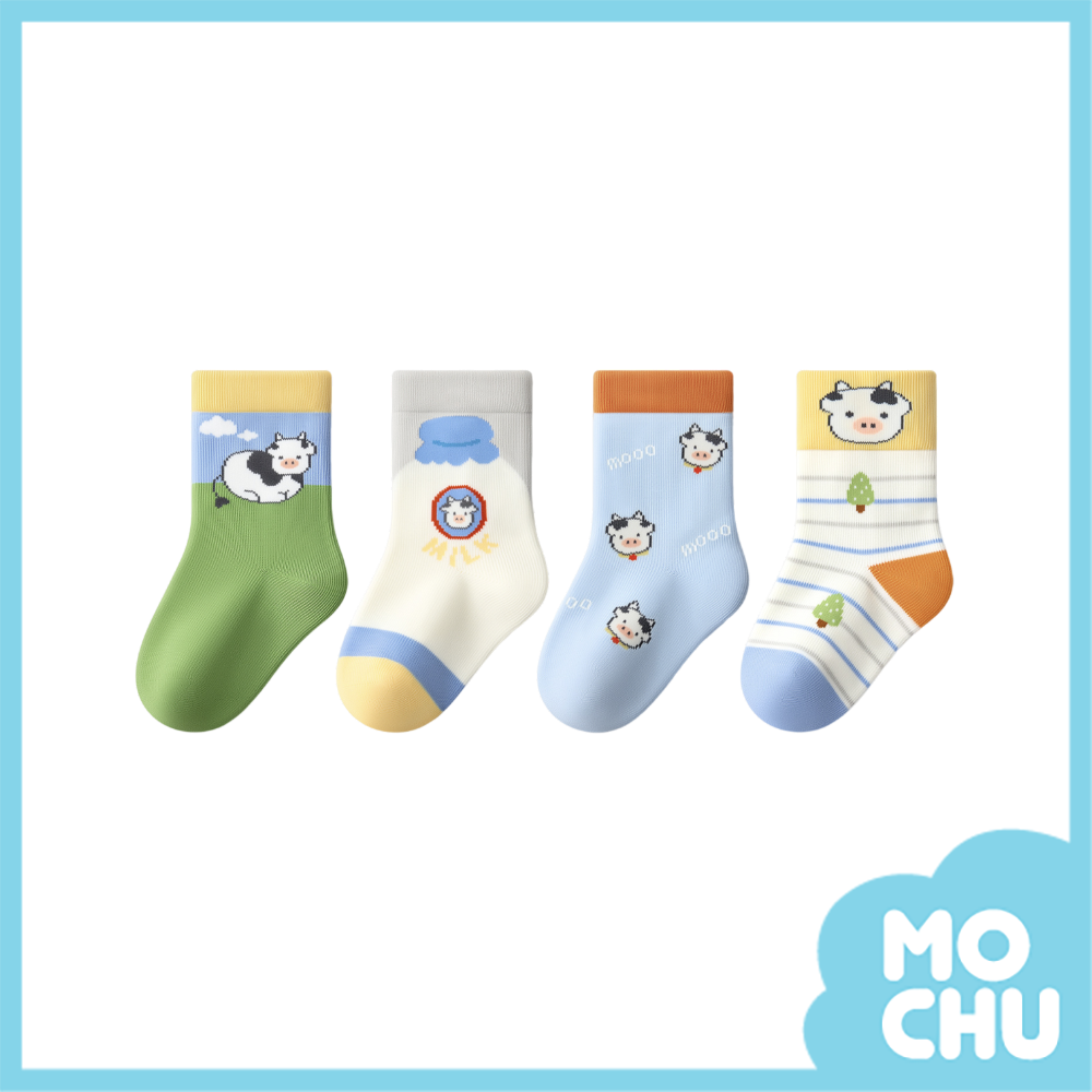 哞哞哞～短襪四入組