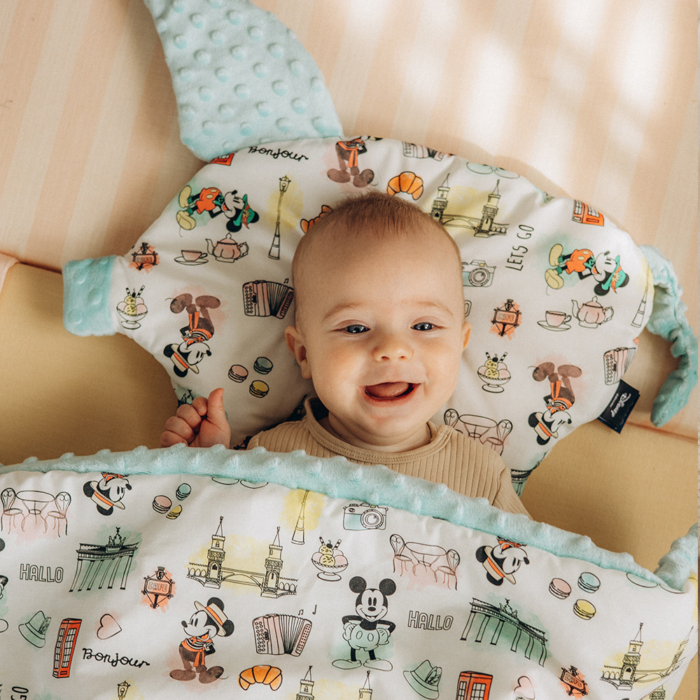 Gift DollBao 米奇彌月禮盒 (豆豆小豬枕+100%竹纖銀離子紗布巾玩偶奶嘴帶)｜多款可選