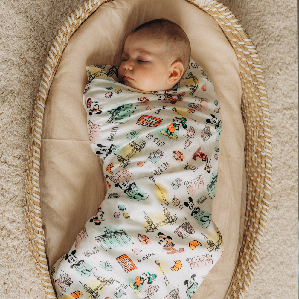 Gift DollBao 米奇彌月禮盒 (竹纖涼感巾標準款+豆豆安撫兔)｜多款可選