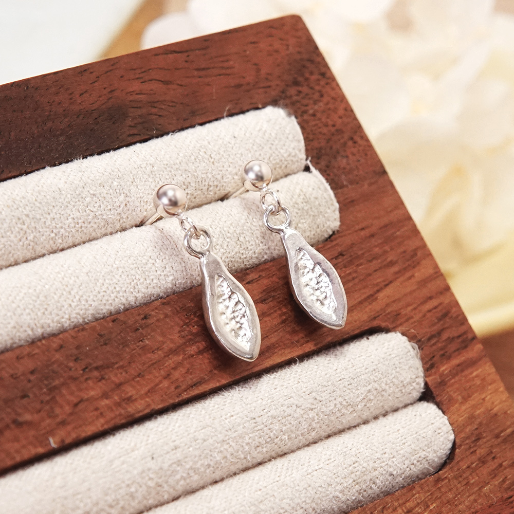 富足美滿 木瓜 925純銀耳環 圓珠垂墜設計 女生耳環 水果系列