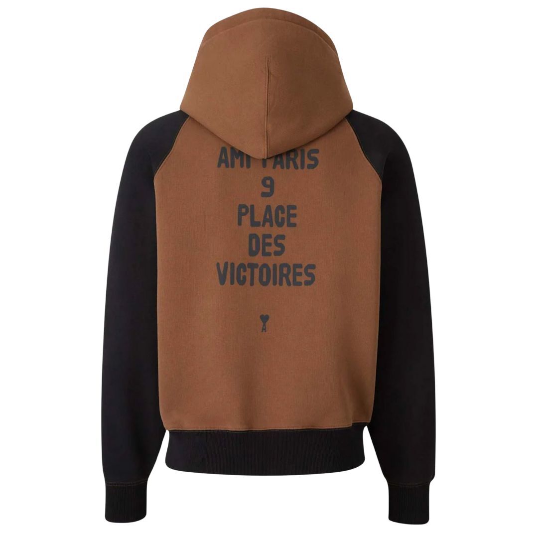 1LN0902-055 AMI 2-Tone Hoodie Brown/Black #HSW768-747-2162 (C-BR-E)