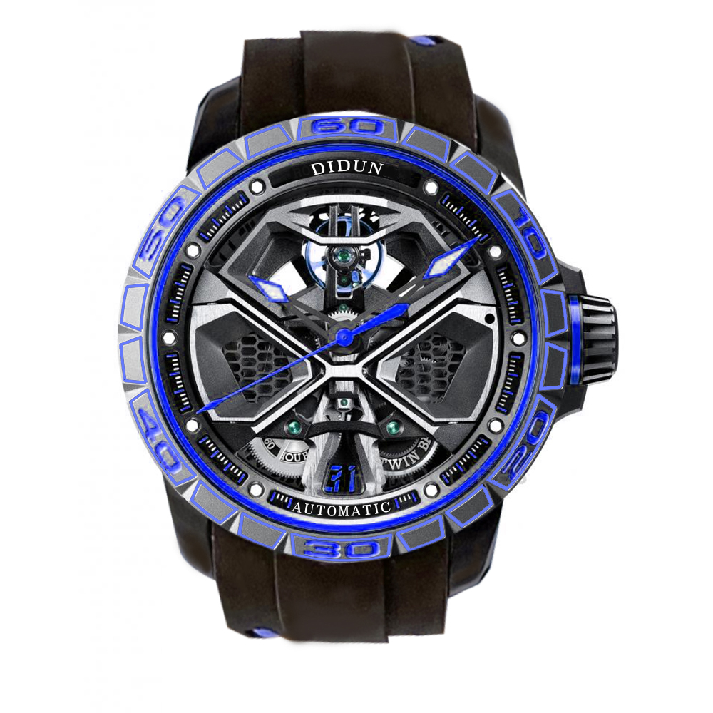 【Didun迪頓】武士系列 防水 鏤空 仿水鬼款 矽膠 機械錶