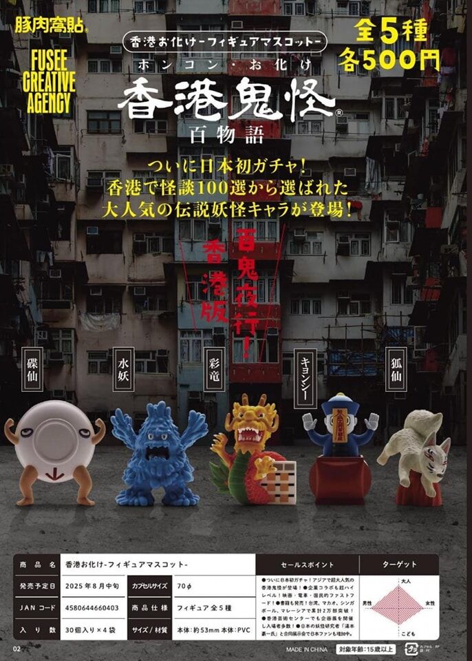 HMA 代理版 扭蛋 香港鬼怪公仔 全5種 一組5入