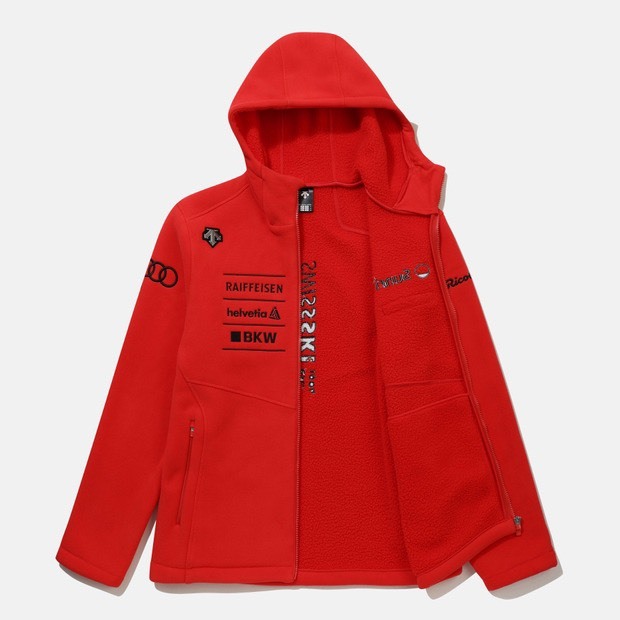 DESCENTE 迪桑特 小LOGO 賽車鋪棉外套 紅色
