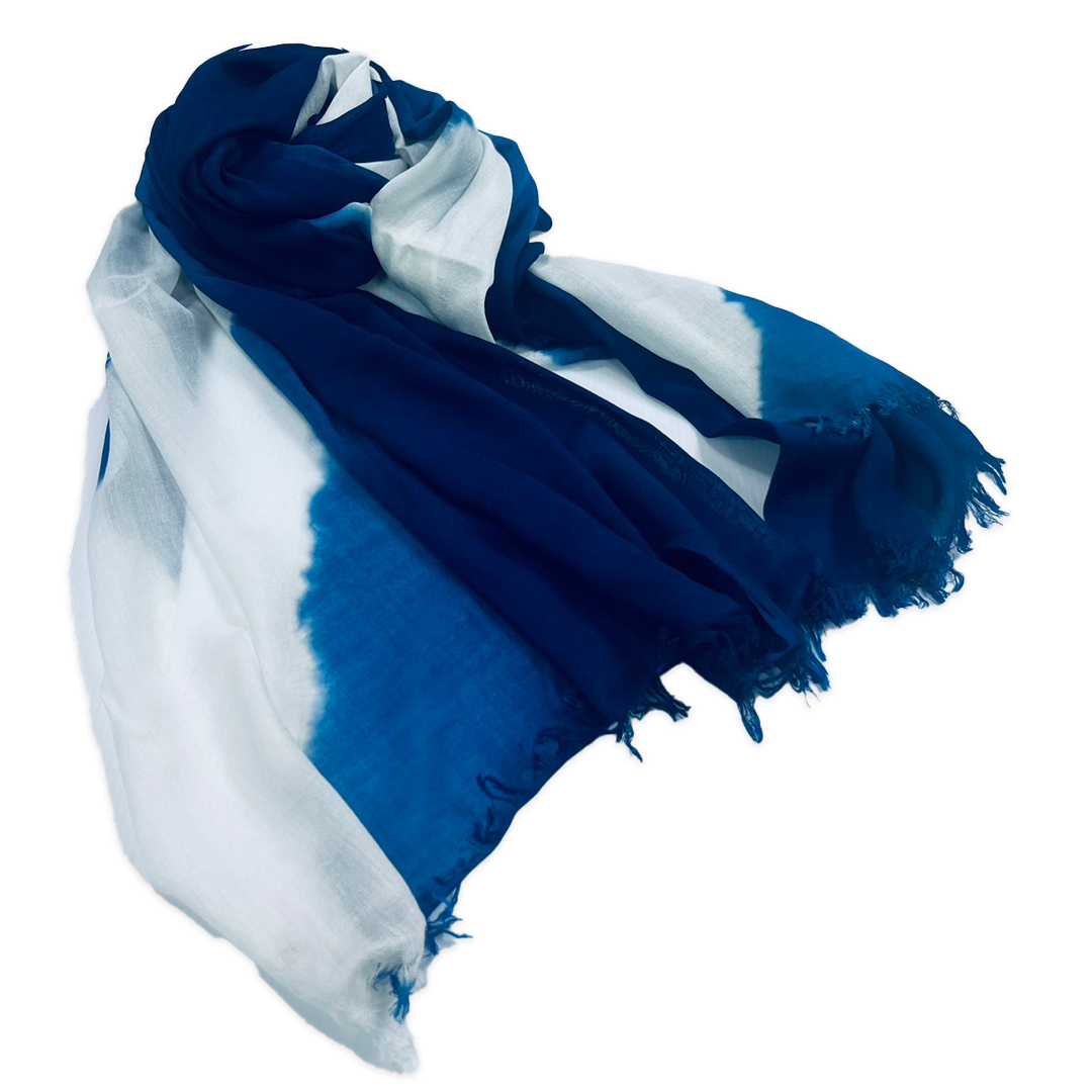 手作藍染桐花圍巾推薦｜MIT台灣工藝家製造 質感手工圍巾首選