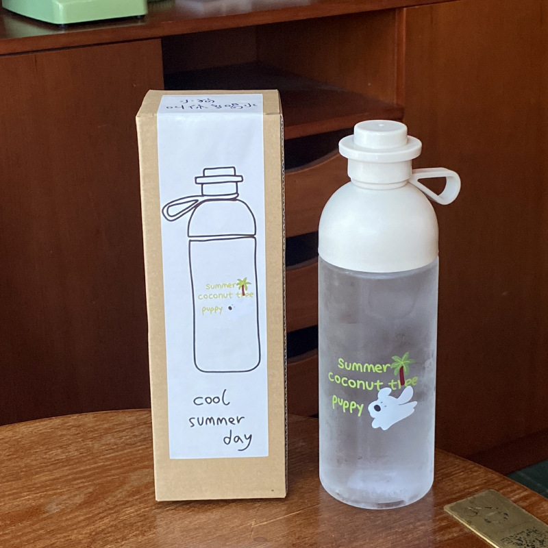 《6264》卡通小狗雙飲水壺(600ml)