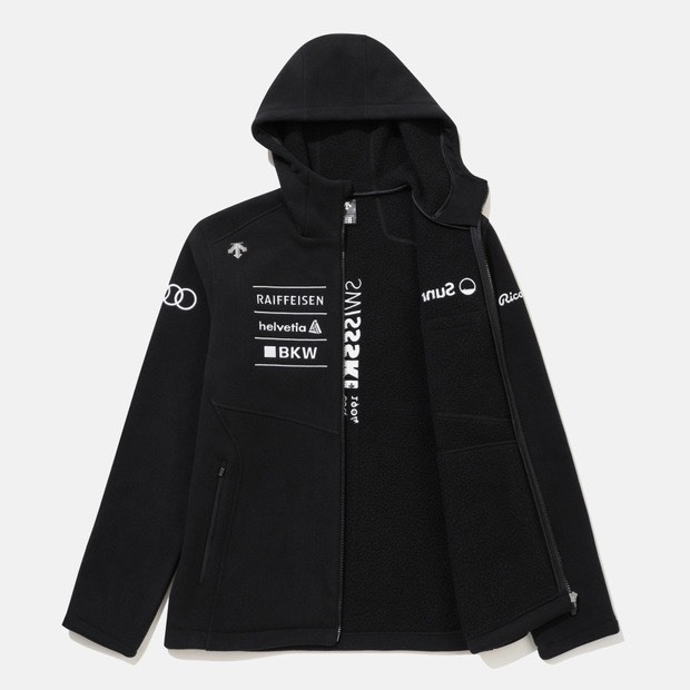 DESCENTE 迪桑特 小LOGO 賽車鋪棉外套 黑色