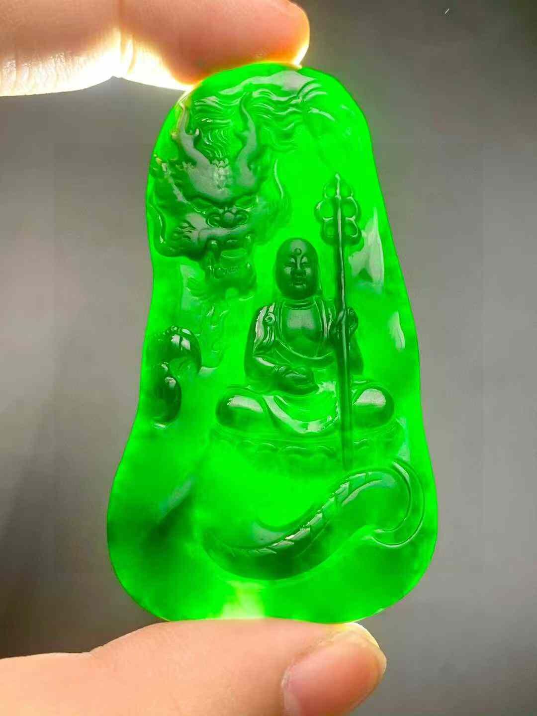 翡翠墨翠地藏王菩薩,天然翡翠A玉, 緬甸玉, Jade, Jadeite