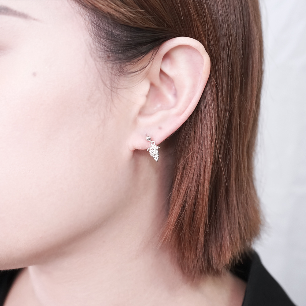 豐盛美好 葡萄 925純銀耳環 圓珠垂墜設計 女生耳環 水果系列