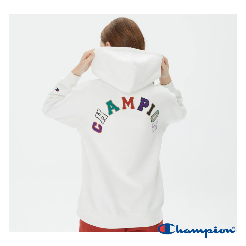 女款-ROCHESTER 寬版背面拼字連帽衛衣-白色（116630-WW033）