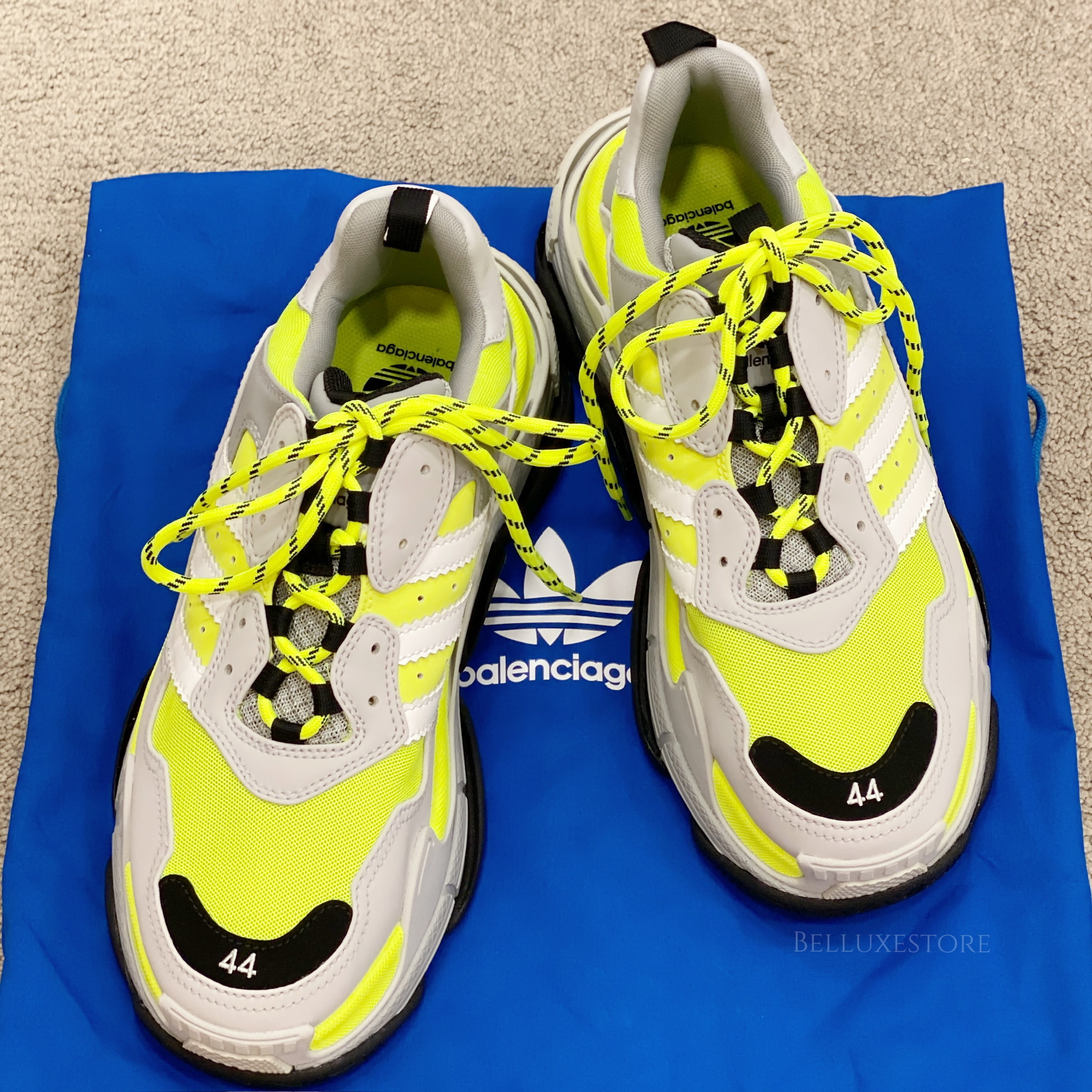 Unused] Balenciaga x Adidas sneakers 44 yellow/grey