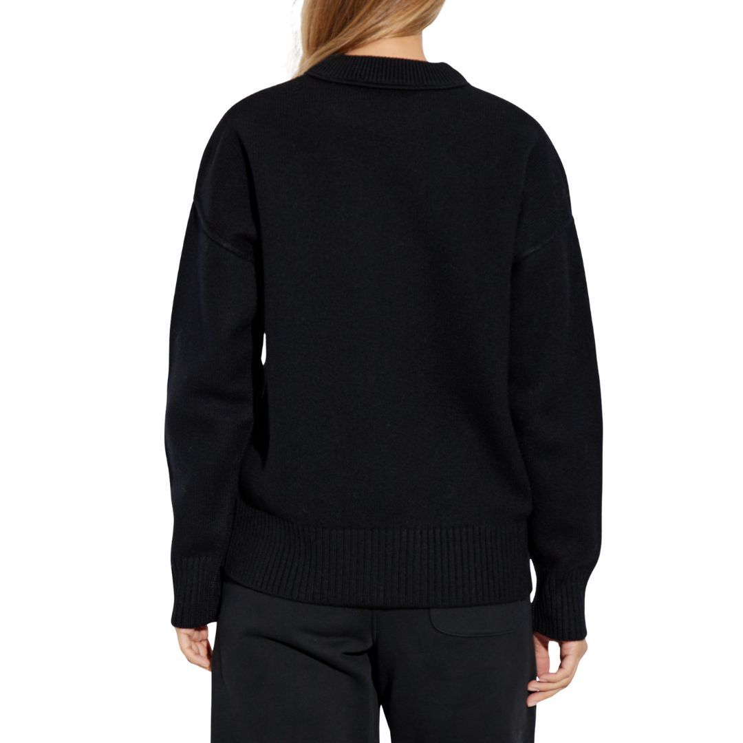 1LN0902-060 AMI Sweater with Logo Black/Red #UKS838-018-009 (C-BR-E)