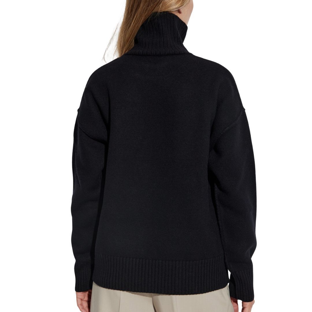 1LN0902-062 AMI Wool Turtleneck with Logo Black #UKS839-018-009 (C-BR-E)