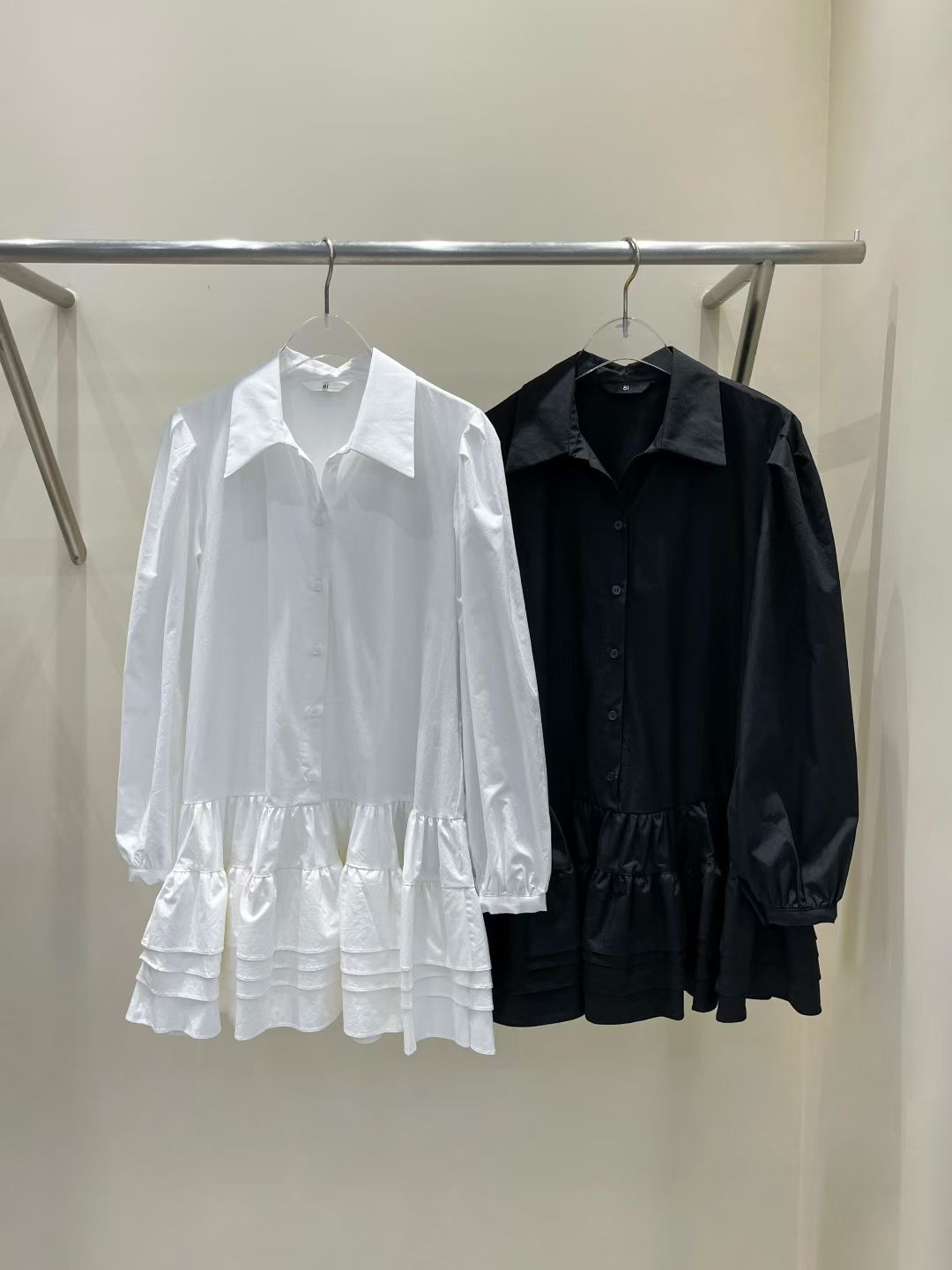 EM5034 反領恤衫料蛋糕連身裙