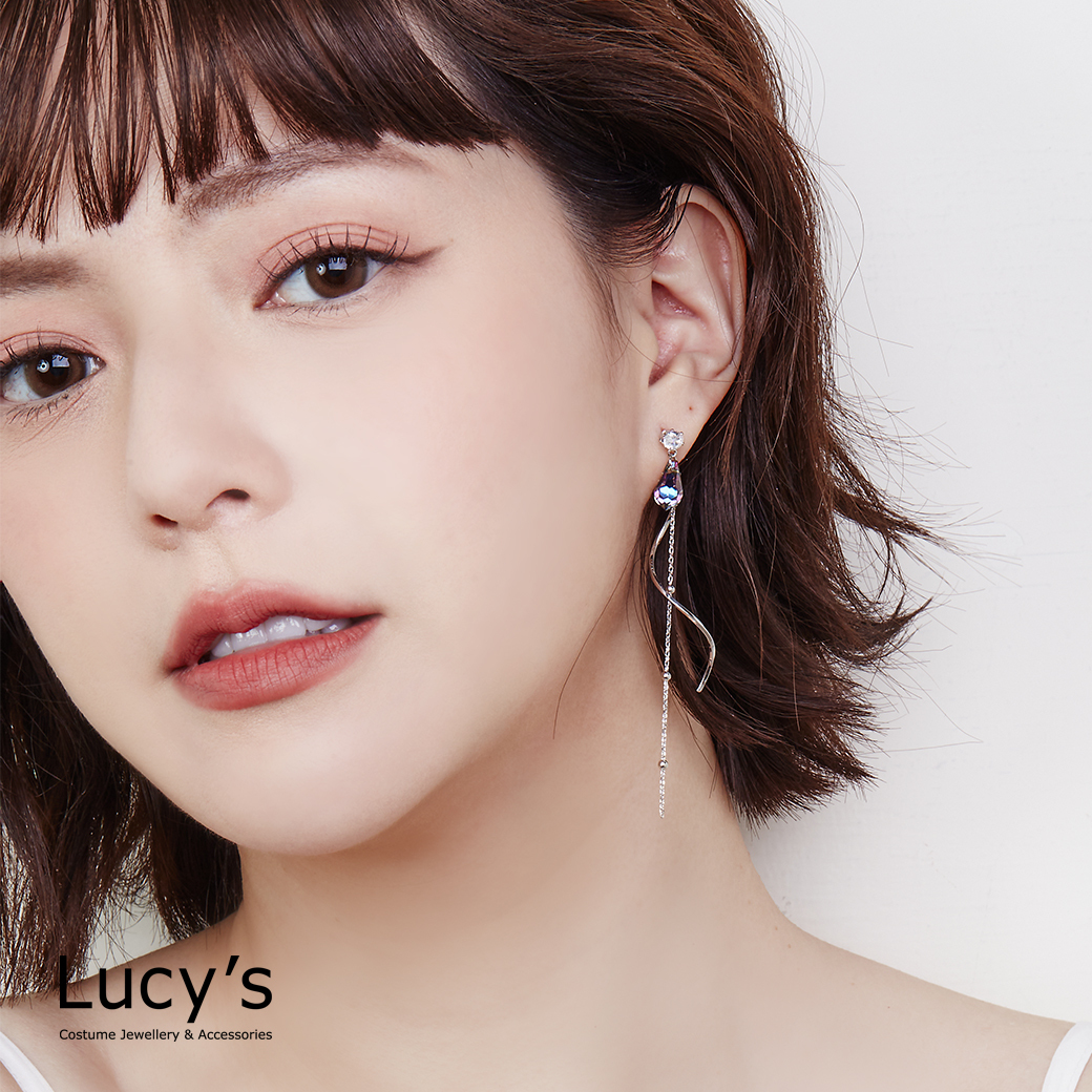 水滴流蘇 耳環 (五色) (126845/126846/126847/126848/126849)