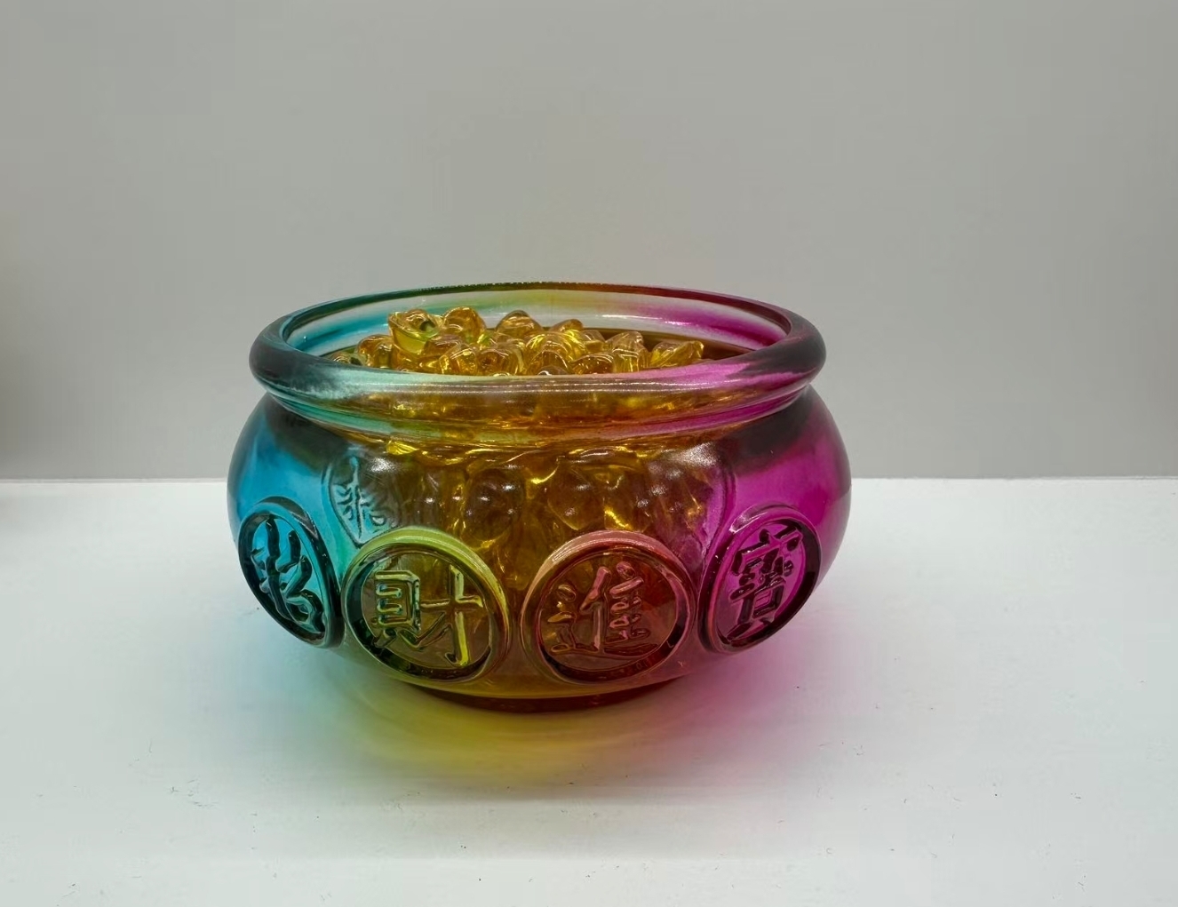 YY2725   聚宝盆+元宝  10/12/15公分