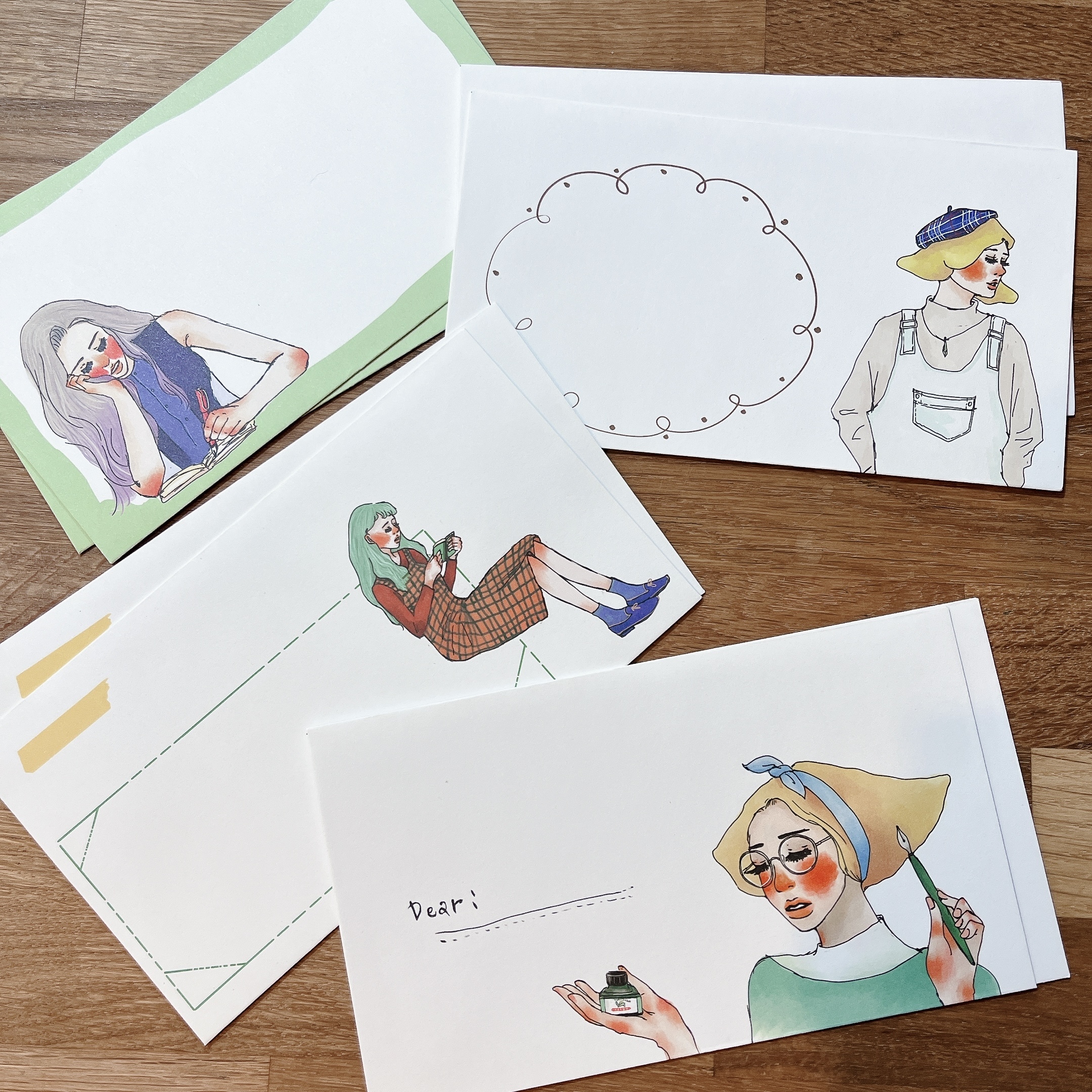 文具女孩信封8入 甜蜜生活