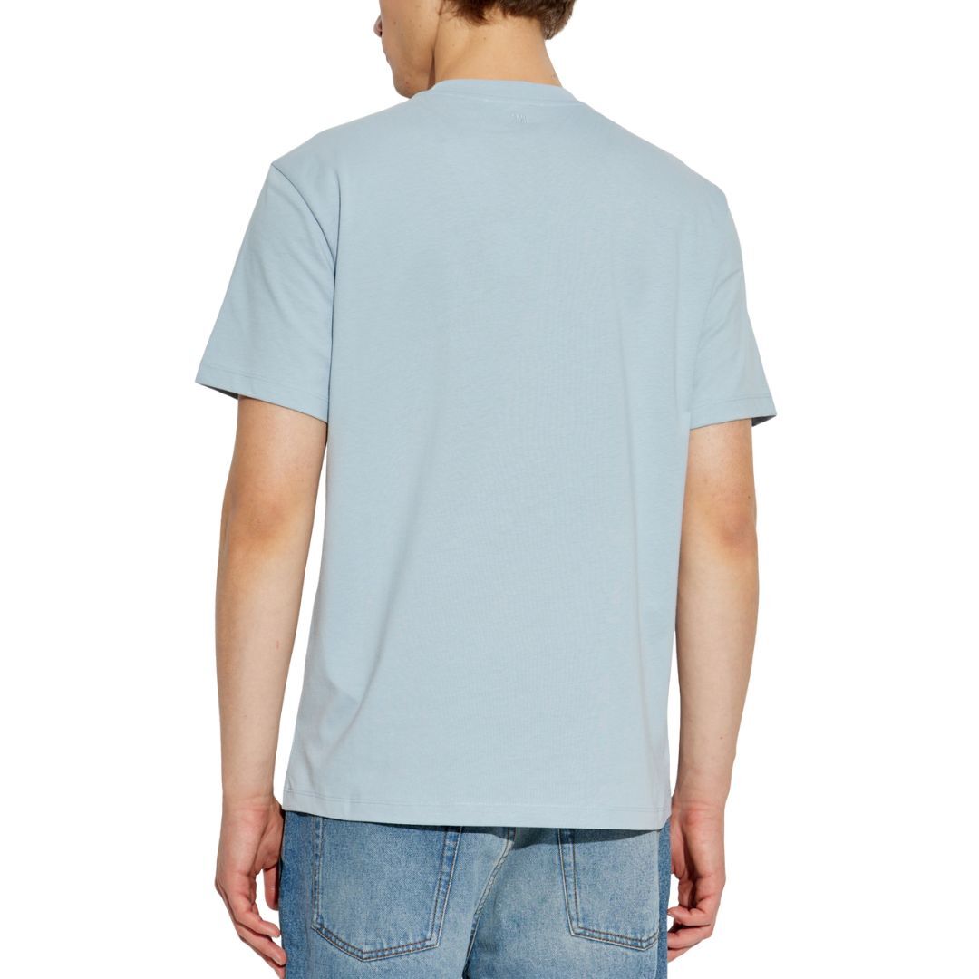 1LN0902-065 AMI T-shirt with Logo Blue #HTS346-724-4506 (C-BR-E)