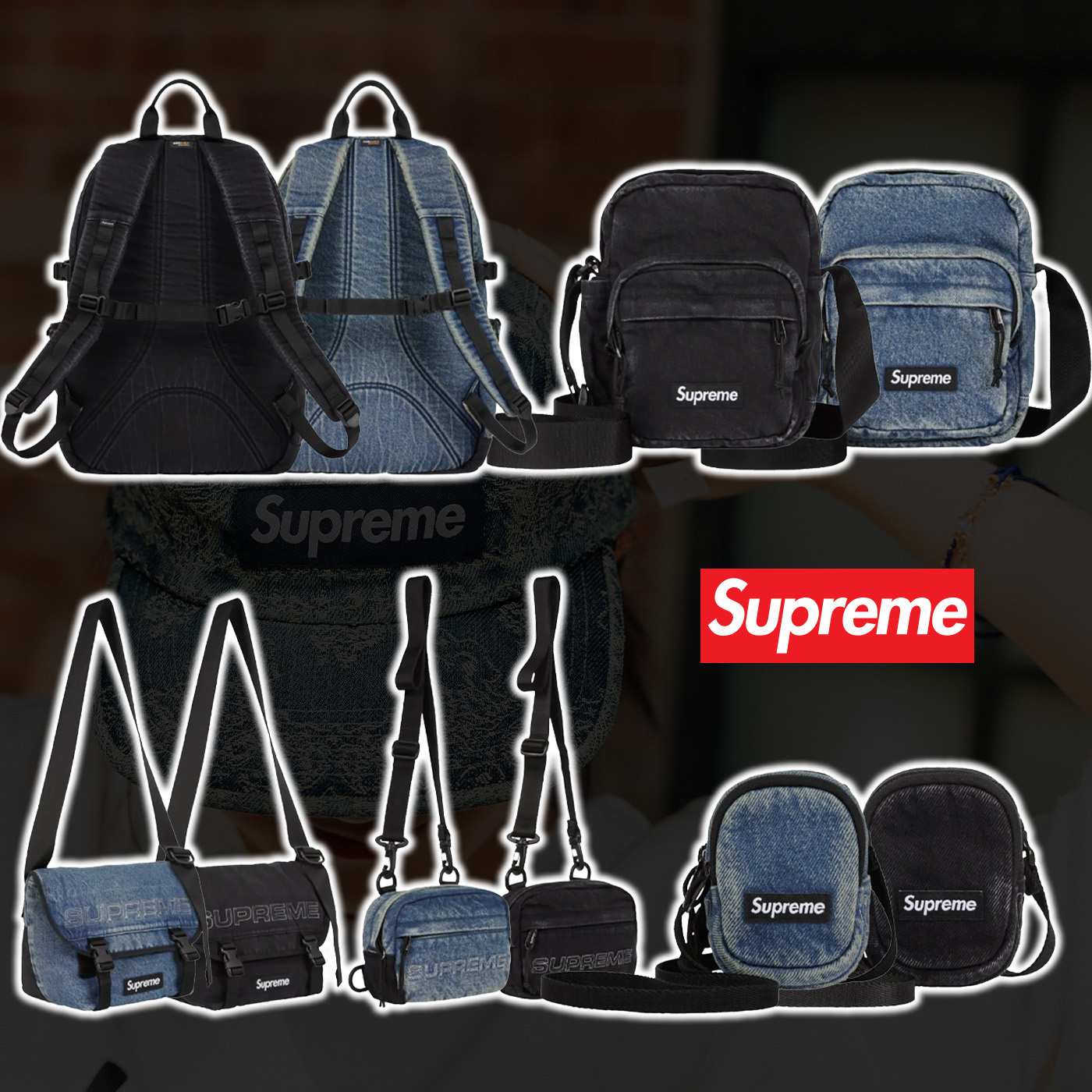 Supreme "Cowboy" 牛仔系列 後背包 半月包 口袋小包 迷你小包 斜跨包