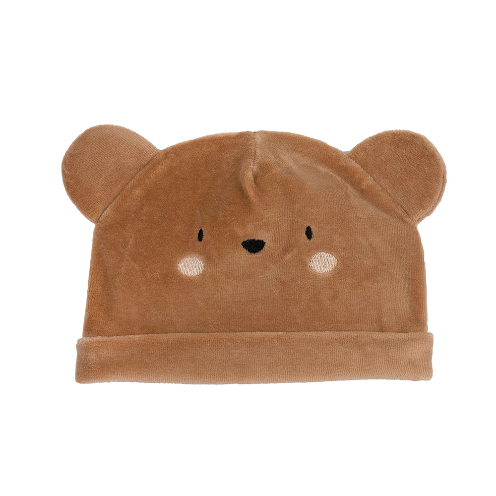 叢林動物樂園-剪毛絨小熊造型嬰兒帽