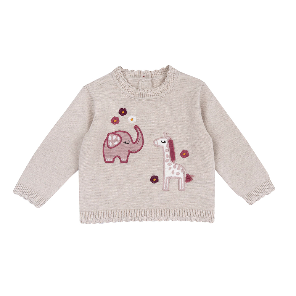 夢幻花朵-花朵長頸鹿針織上衣