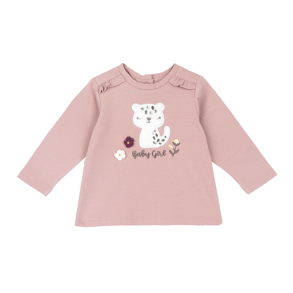 夢幻花朵-小花豹花朵長袖上衣