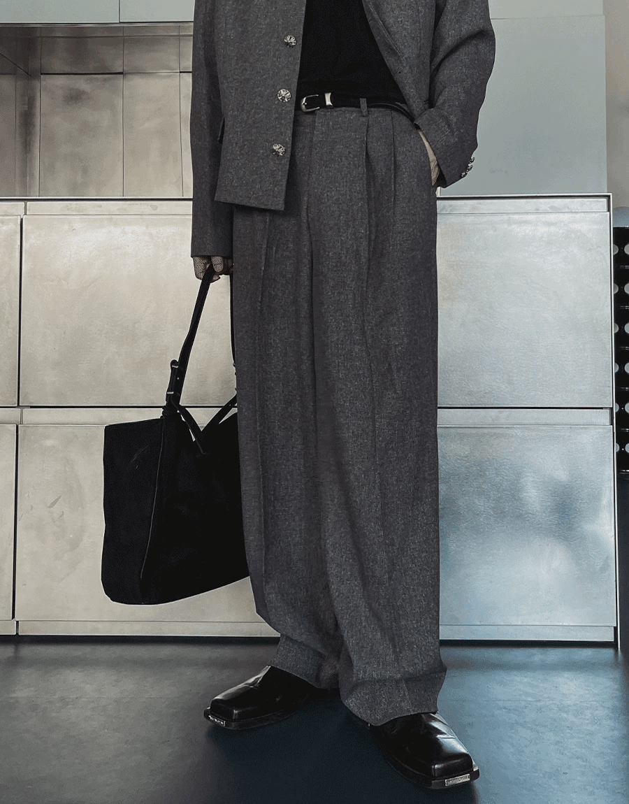 Gakuran 雙摺休閒西裝褲