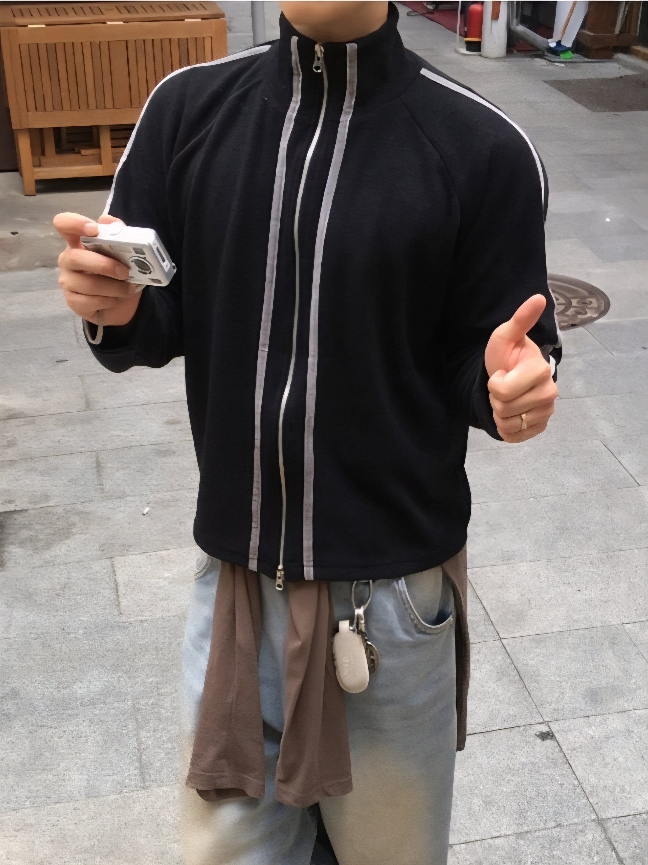 minimal track zip-up