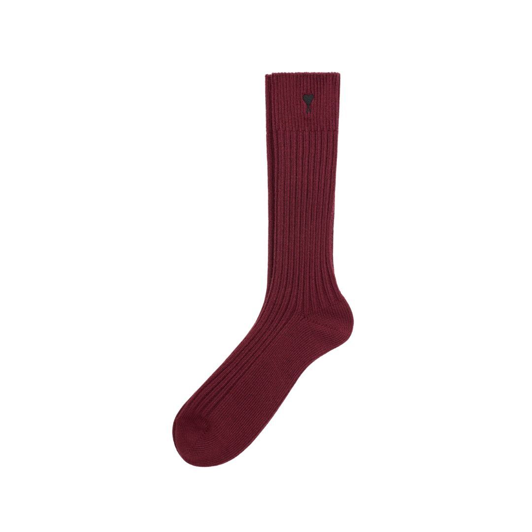 1LN0902-074 AMI Cotton De Coeur Socks Cherry Bergundy #USC615-AK0007-692 (A-BR-E)