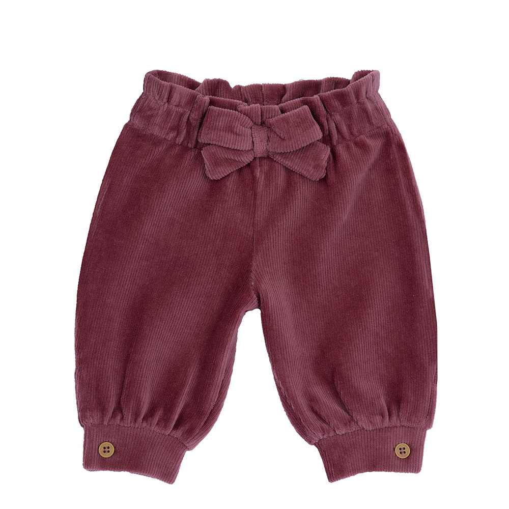 夢幻花朵-彈性條絨泡泡束口長褲