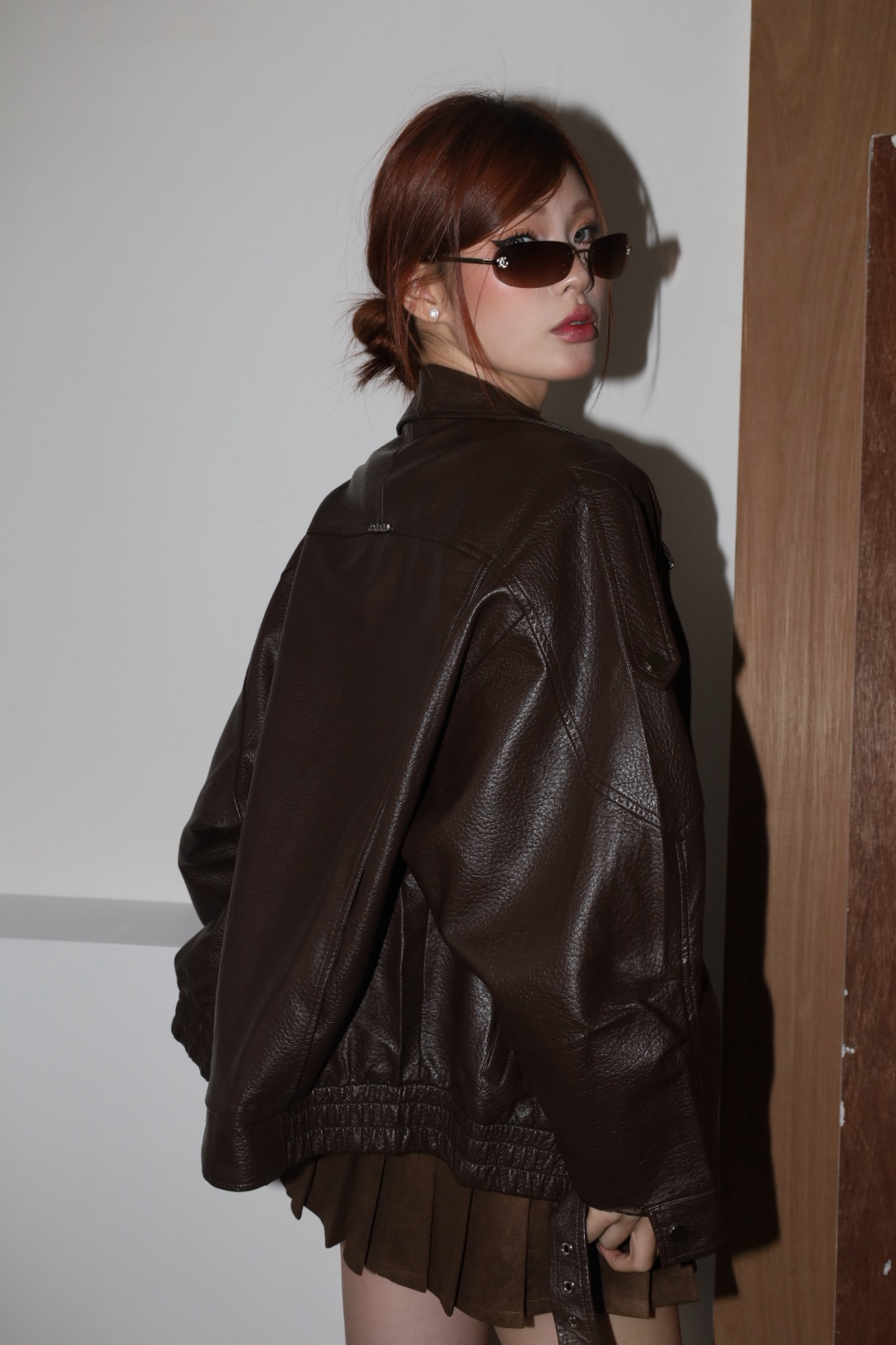 [ Ananas自訂款✨] 品牌LOGO Oversized皮外套