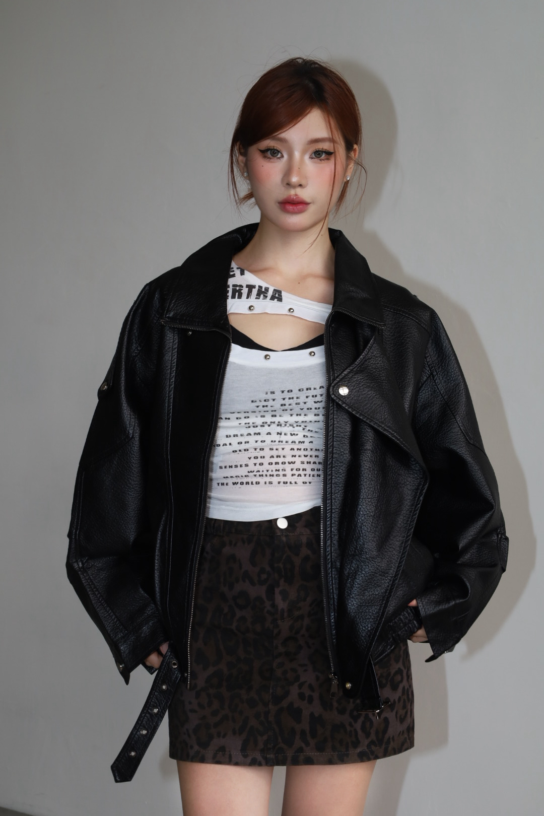 [ Ananas自訂款✨] 品牌LOGO Oversized皮外套