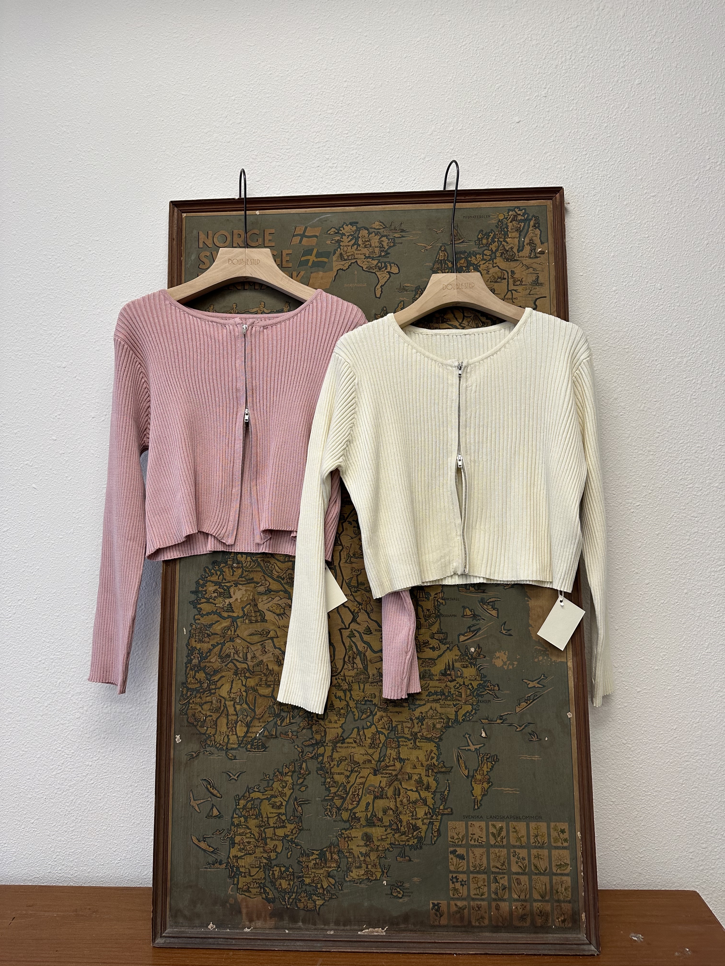 DoubleZip針織坑紋外套 - JK53846