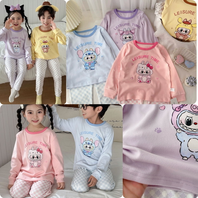 兒童san*rio x Labubu系列長袖家居服套裝-2502322